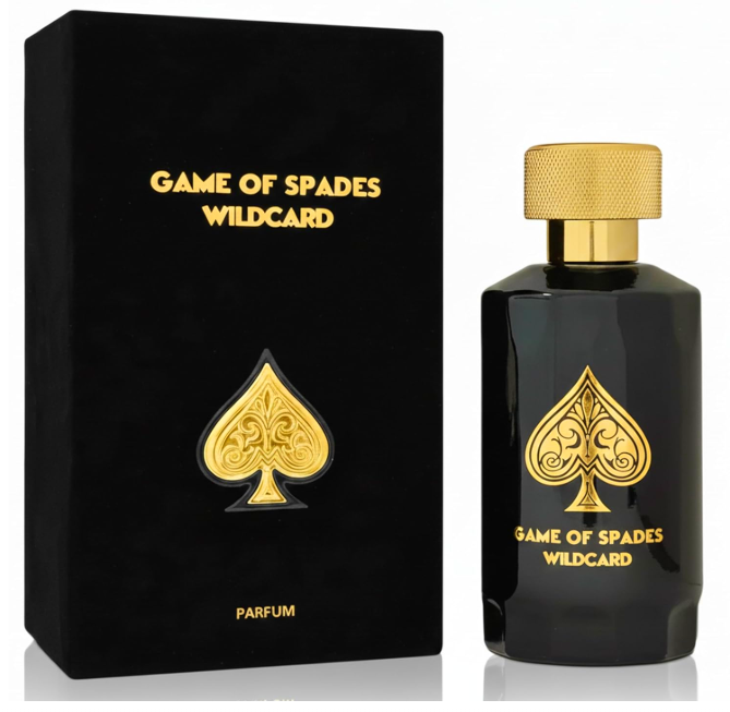 Jo Milano Game of Spades Wildcard Parfum Spray | 3.4 oz (100ml) | Vanilla, Apple, Tonka, Oud Wood, Bergamot Scent | Long Lasting Fragrance for Men