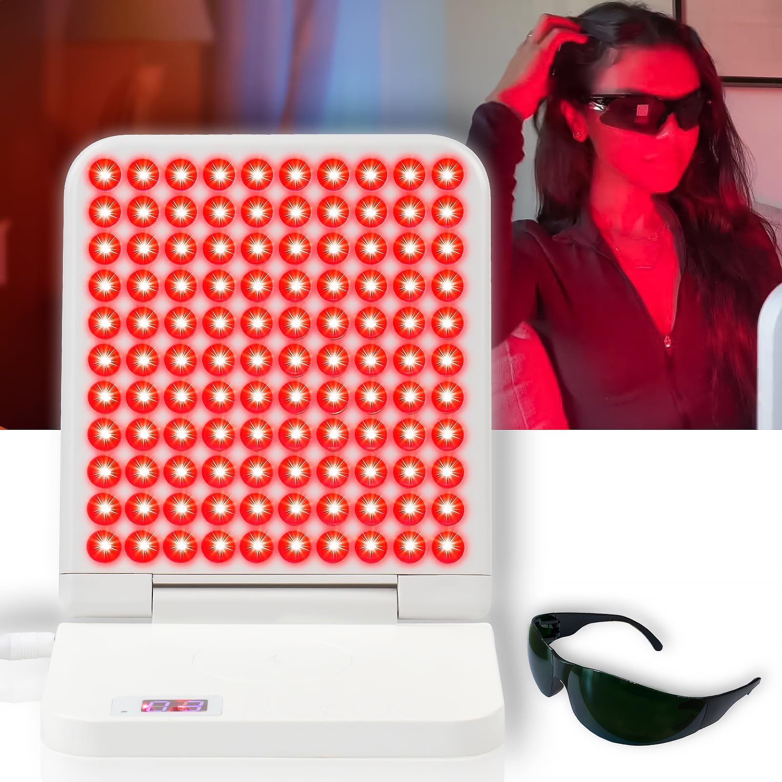 MicroENE Red Light Therapy for Face Powerful 110 LEDs with Infrared Light Therapy 660nm & 850nmX2 Deep Tissue Red Light Therapy for Body The Near Infrared Lamp Supports 110-240V with Timer